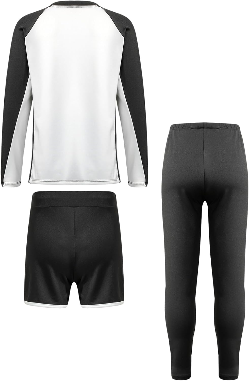 Kaerm Kids Boys Full Coverage Swim Top with Pants and Shorts Set Long Sleeve Bathing Suit