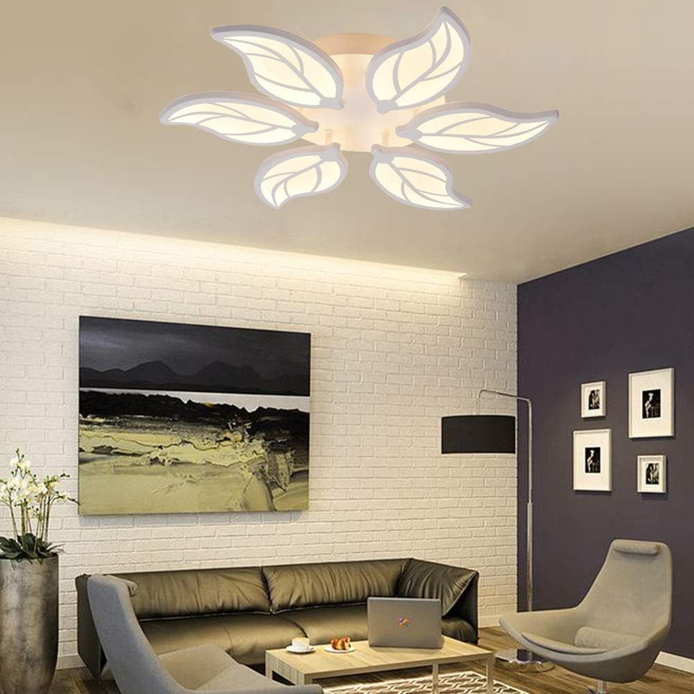 Blасk Frіdау - 50% оƒƒ LITFAD 6-LED Leaf Design Dimmable Semi Flush Ceiling Light Nordic Style Acrylic Ceiling Flush Mount Modern Stepless Dimming LED Ceiling Lamp Pandent Light for Dinning Room Bedroom Restaurant Frее Shірріng 🛒 LITFAD 6-LED Leaf Design Dimmable Semi Flush Ceiling Light Nordic Style Acrylic Ceiling Flush Mount Modern Stepless Dimming LED Ceiling Lamp Pandent Light for Dinning Room Bedroom Restaurant