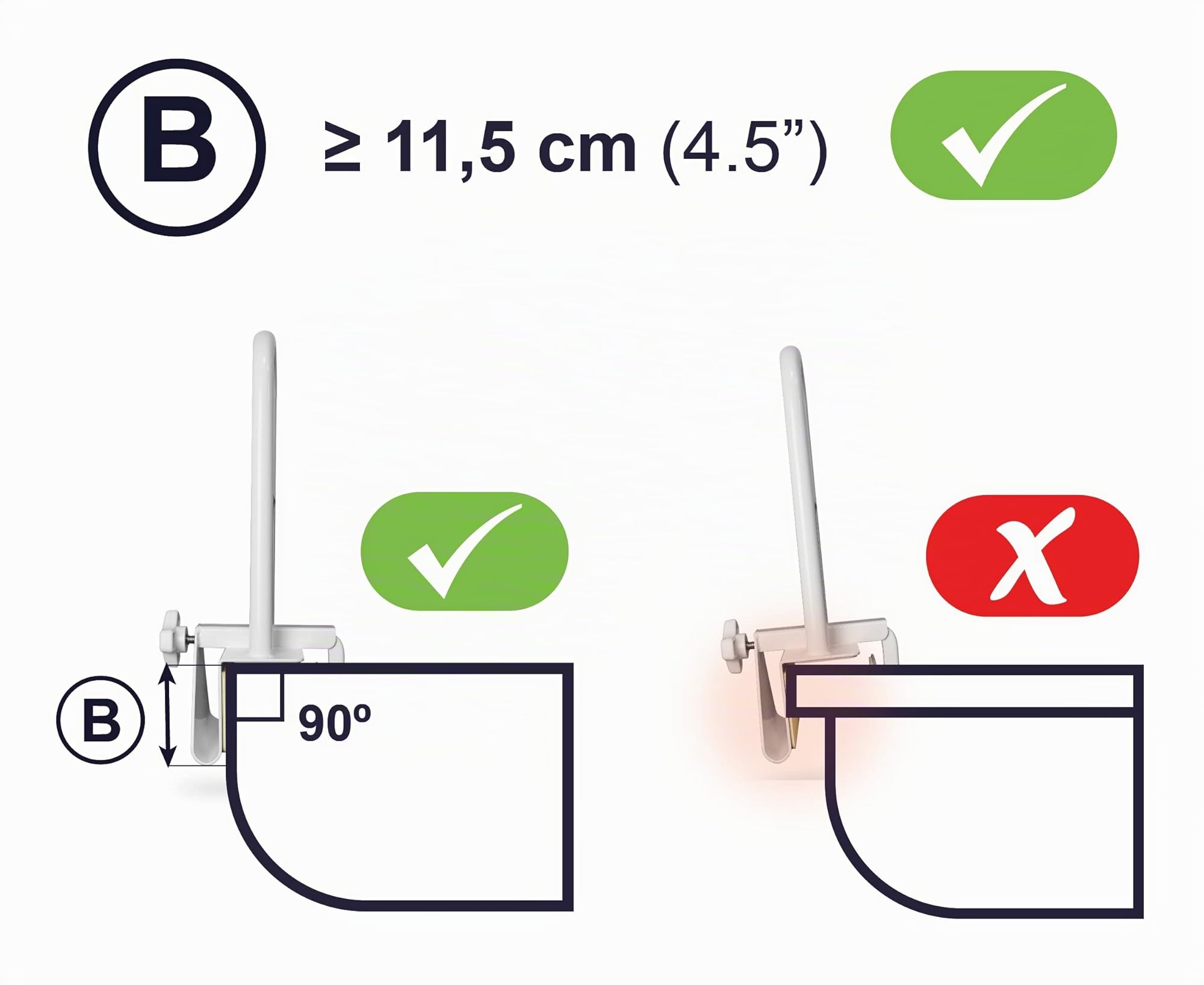 PEPE Mobility - Badewannen Einstiegshilfe Senioren, Haltegriffe Badewanne ≥8 cm, Haltegriff Bad Weiß, Ein und Ausstiegshilfe