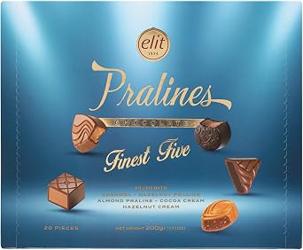 Elit  ikolata Pralines Finest Five Spesiyal Kutu Glutensiz  ikolata 200g