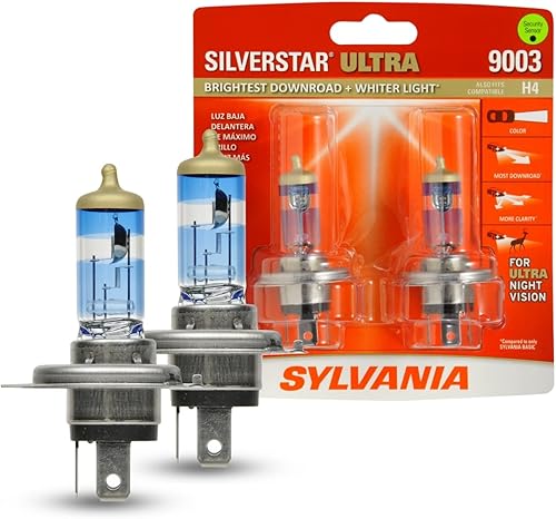 Foco delantero, ultra halógeno (irradiación bajaalta) Sylvania 9003HB2H4SU Silverstar, (paquete de 2), 9003H4