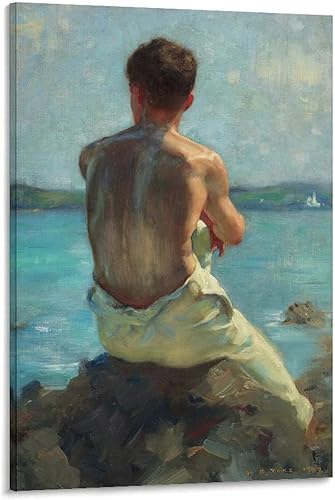 Henry Scott Tuke,The Lighthouse,Art Prints,Vintage Art,Canvas Wall Art Poster Decorative Painting Canvas Wall Art Living Room Posters Bedroom