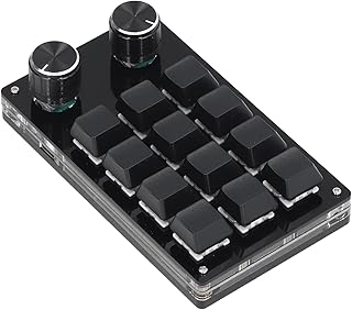 Mechanical Gaming Keypad, 12 Keys 2 Knobs Small OSU Gaming Keyboard DIY Programmable Keyboard with USB Cable