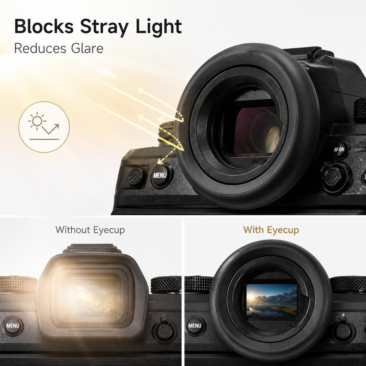 Extended Z8 Z9 Zf DK-33 Eyepiece, Round Soft Silicone Camera Eyecup image 4