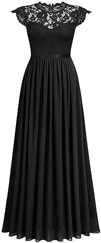 Miniatura 2 de Vestidos largos para damas de honor para mujer, sin mangas, con encaje, floral, para invitadas de boda, vestidos largos formales para fiestas,