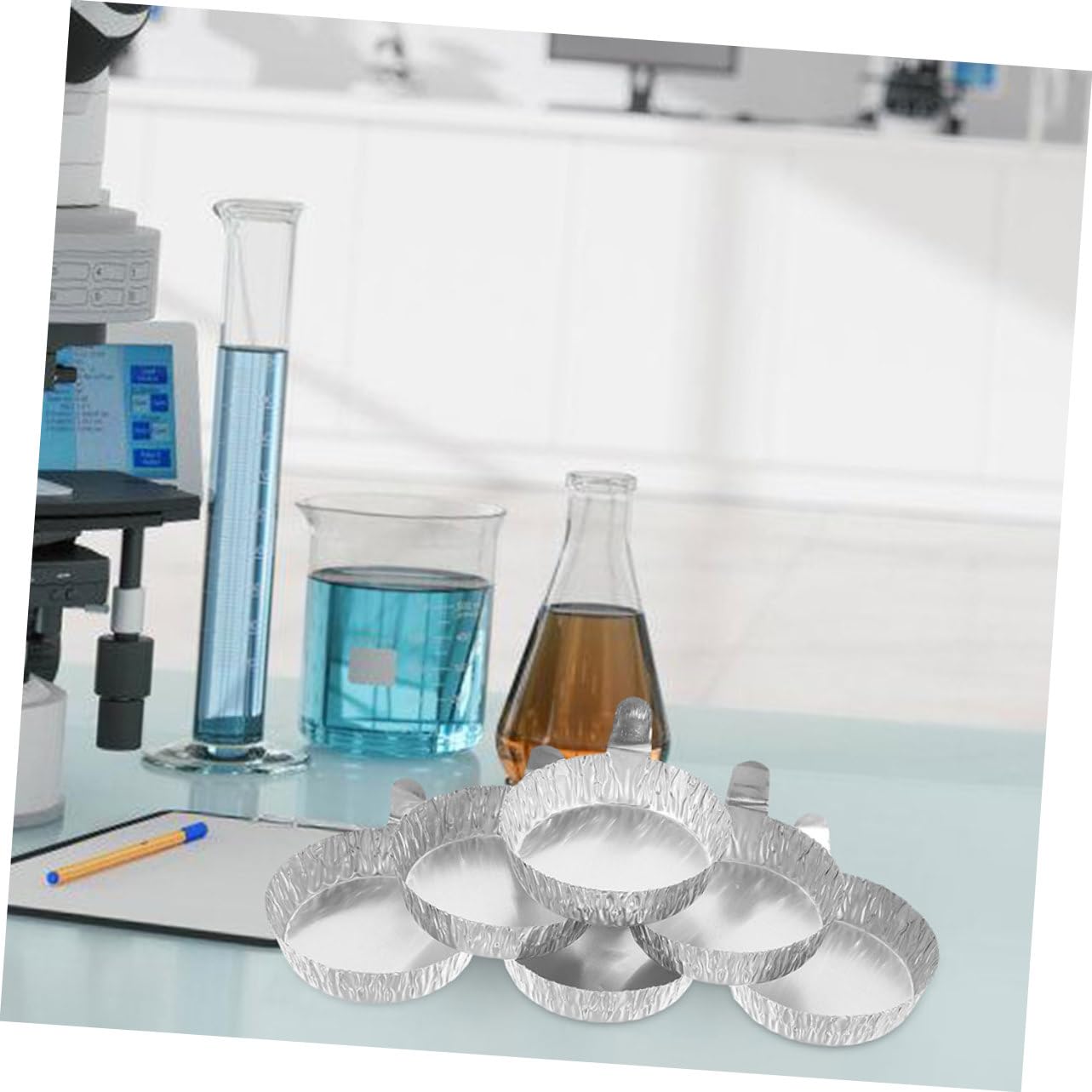 Platos de Pesaje de Aluminio con Asas Ligeros Capacidad 42ml 200 Ideales para Experimentos Científicos y Pesaje Preciso para Laboratorio