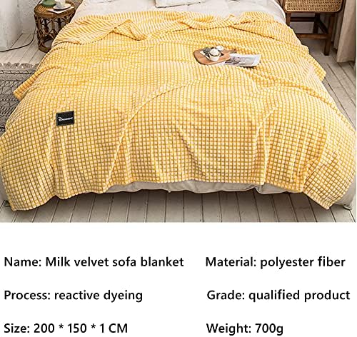 XIUDONG 200*150*1CM Yellow Light Throw,fleece Blanket 0.7KG Cozy Blanket,Autumn Throw Blanket,Weighted Blanket For Children,Fluffy Sofa Throw,Spring Blankets For Sofas