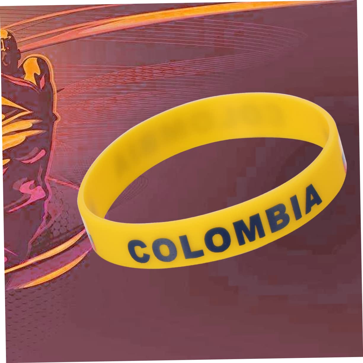 6 braccialetti in silicone per il paese, da uomo, per giochi di calcio, per la colombia, per la colombia, per il basket, per il paese, per il souvenir, come mostrato nell'immagine.,