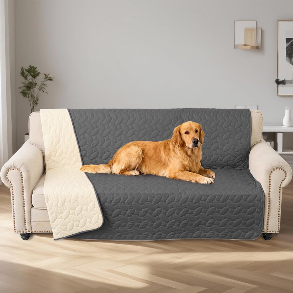 Ameritex Funda de cama para mascotas, manta para sofá y muebles, impermeable, diseño de nuevo patrón (30 x 70 pulgadas, gris oscuro)