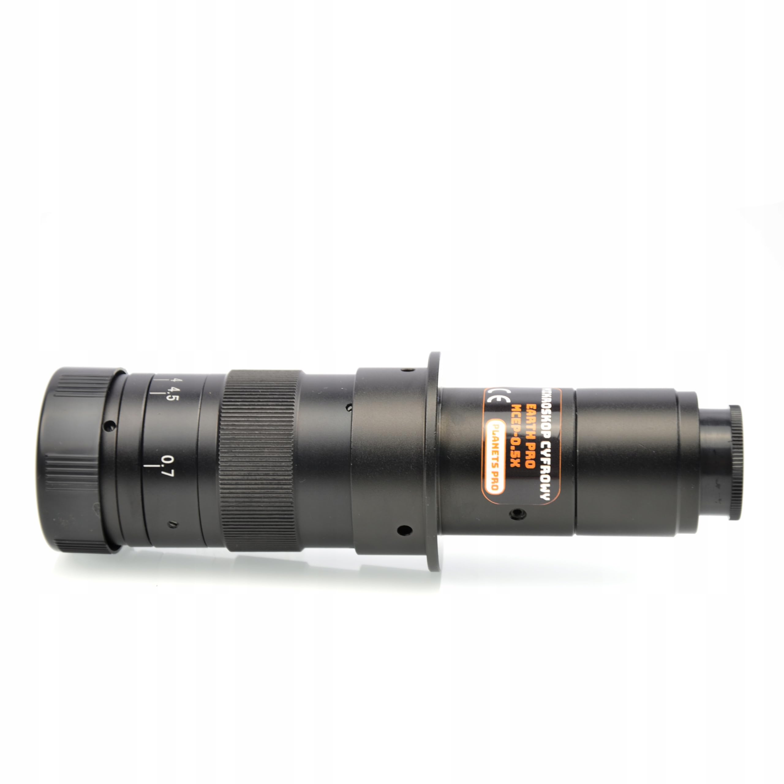 Rosfix Earth Pro MCEP-0.5X - Microscopio digital estéreo con zoom de 7 a 45x y anillo de luz LED de 56 x | Cámara PEGASUS Pro HDMI | C-Mount | Para laboratorio, electrónica, biología, industria