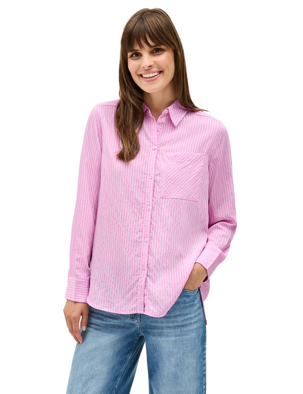 Cecil Women's B345833 Striped Shirt Blouse, Cherry Blossom Pink, S