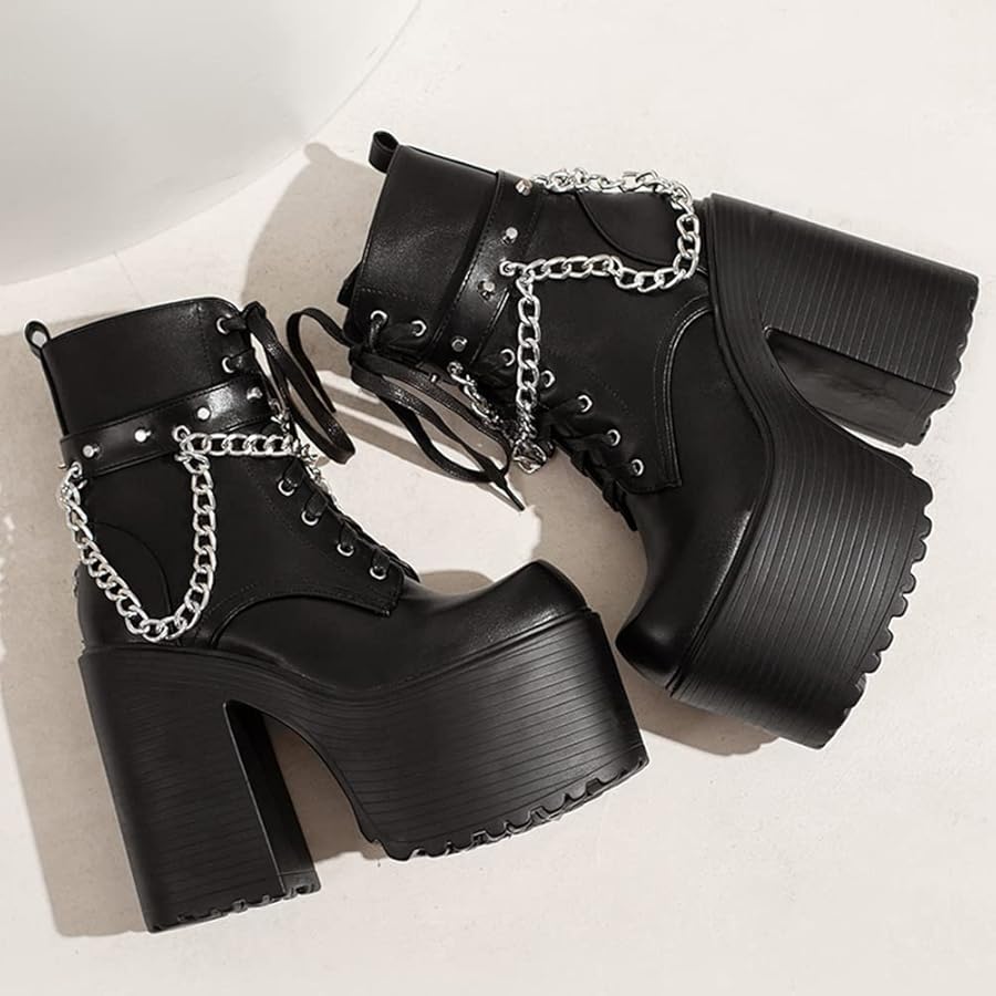 Amazon.com | VOMRA Platform Boots Goth Boots for Women