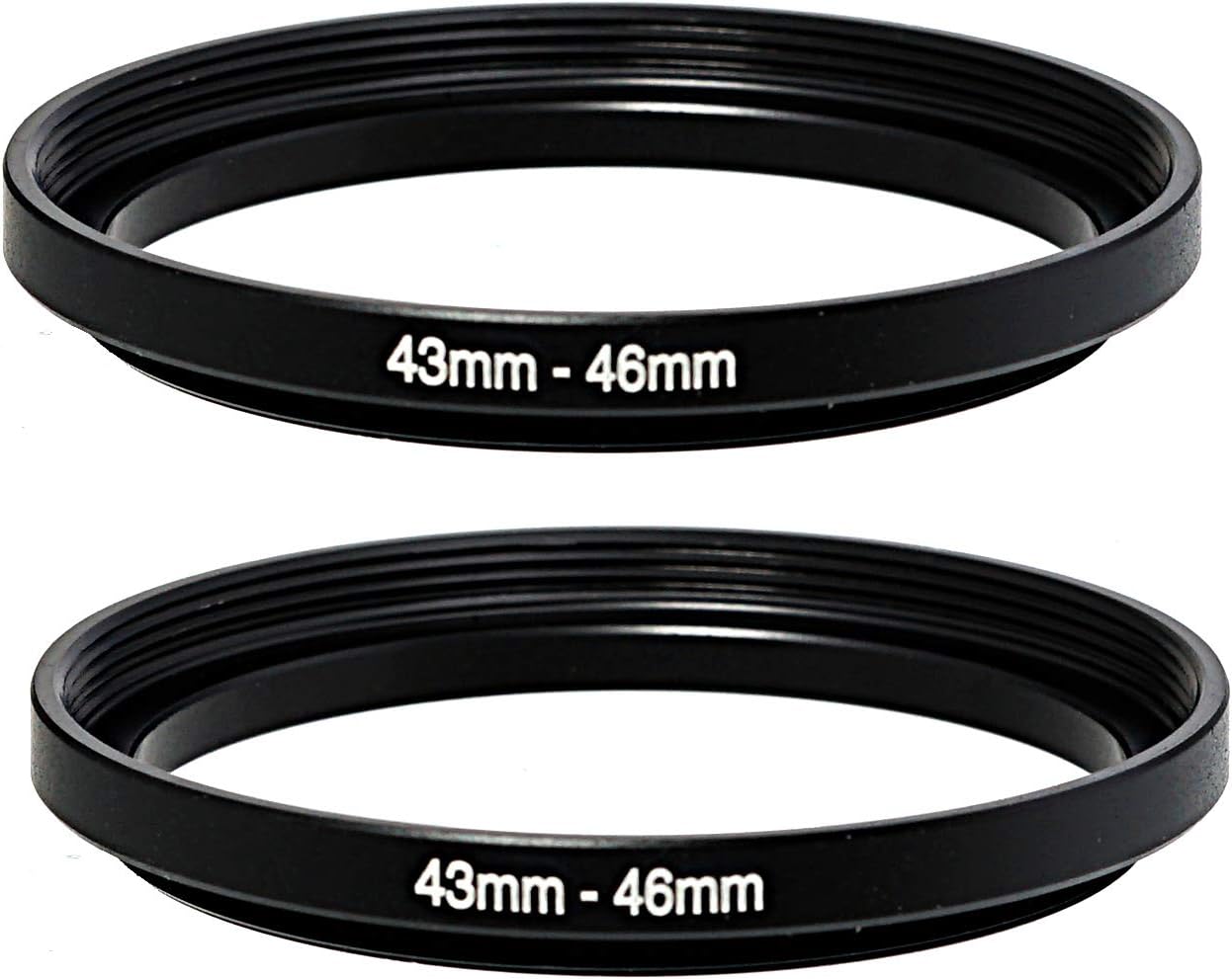 (2 Pcs) 4346MM StepUp Ring Adapter, 43mm to 46mm Step Up