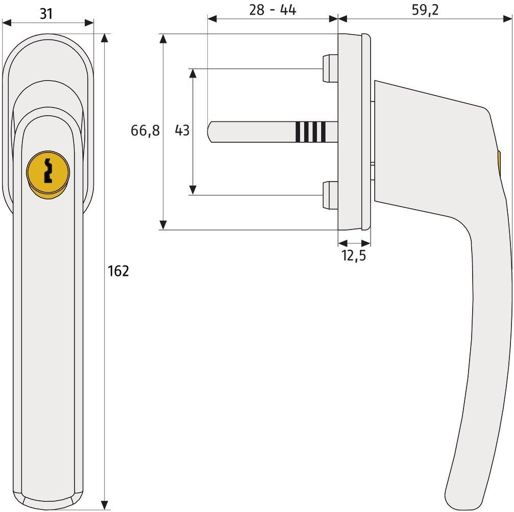 ABUS 442582 FG200 S SB abschließbarer Fenstergriff, silber (-grau) im Set 8 Stück