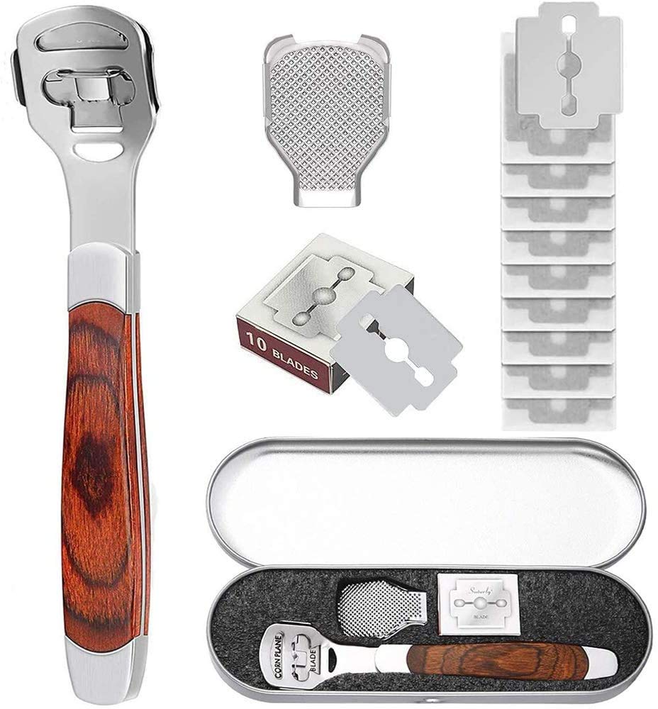Beauté Secrets Callus remover for feet, Corn Shaver, Corn cutter for foot, Hard Skin Remover 10 Blades (Wood Handle)-picture-25