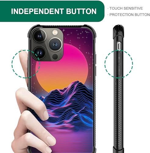 Miniatura 4 de CARLOCA Funda compatible con iPhone 15 Pro, fundas Synthwave con patrón retro de paisaje morado para iPhone 15 Pro, ultra protección, a prueba de
