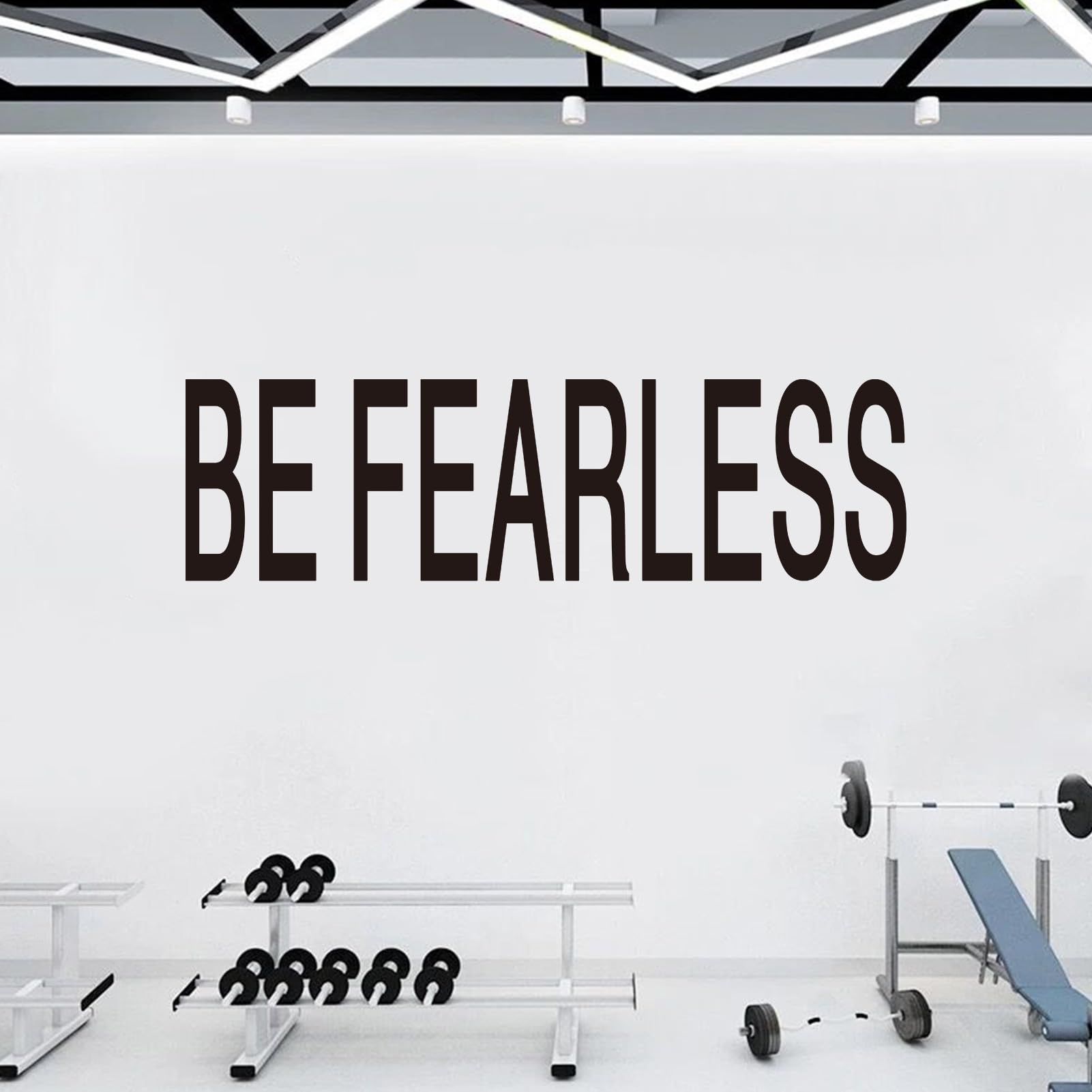 VODOE BE Fearless Wall Decals Motivational Gym Office Wall Stickers Inspirational Quotes School Classroom Bedroom Wall Art Decals Vinyl Sports Positive Exercise Fitness Garage Wall Decor 35"X9.8" - Image 3