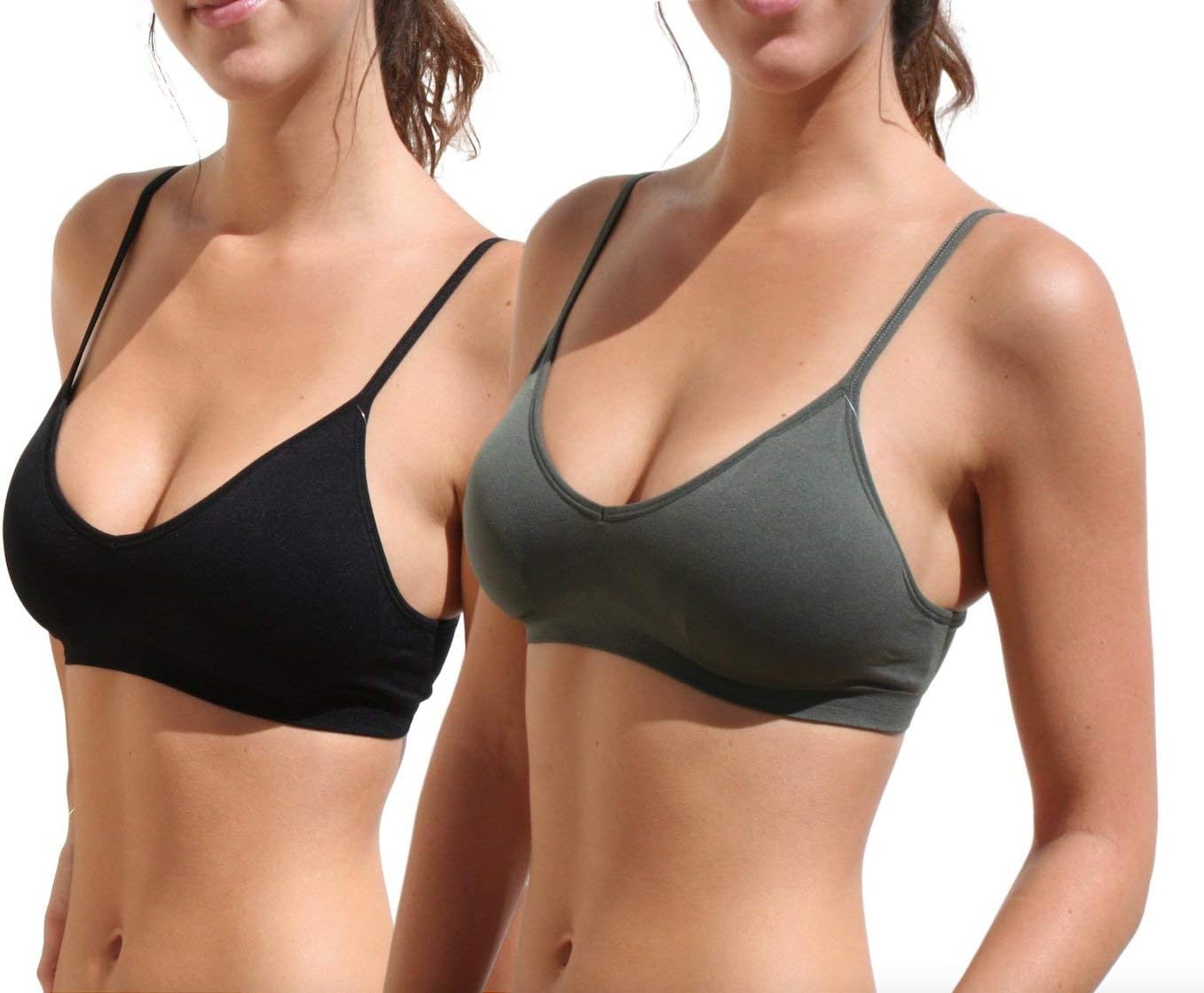 Blue 55 Women's Bralette Wireless Padded Bra Top Sexy Everyday Basic Deep V-Neck