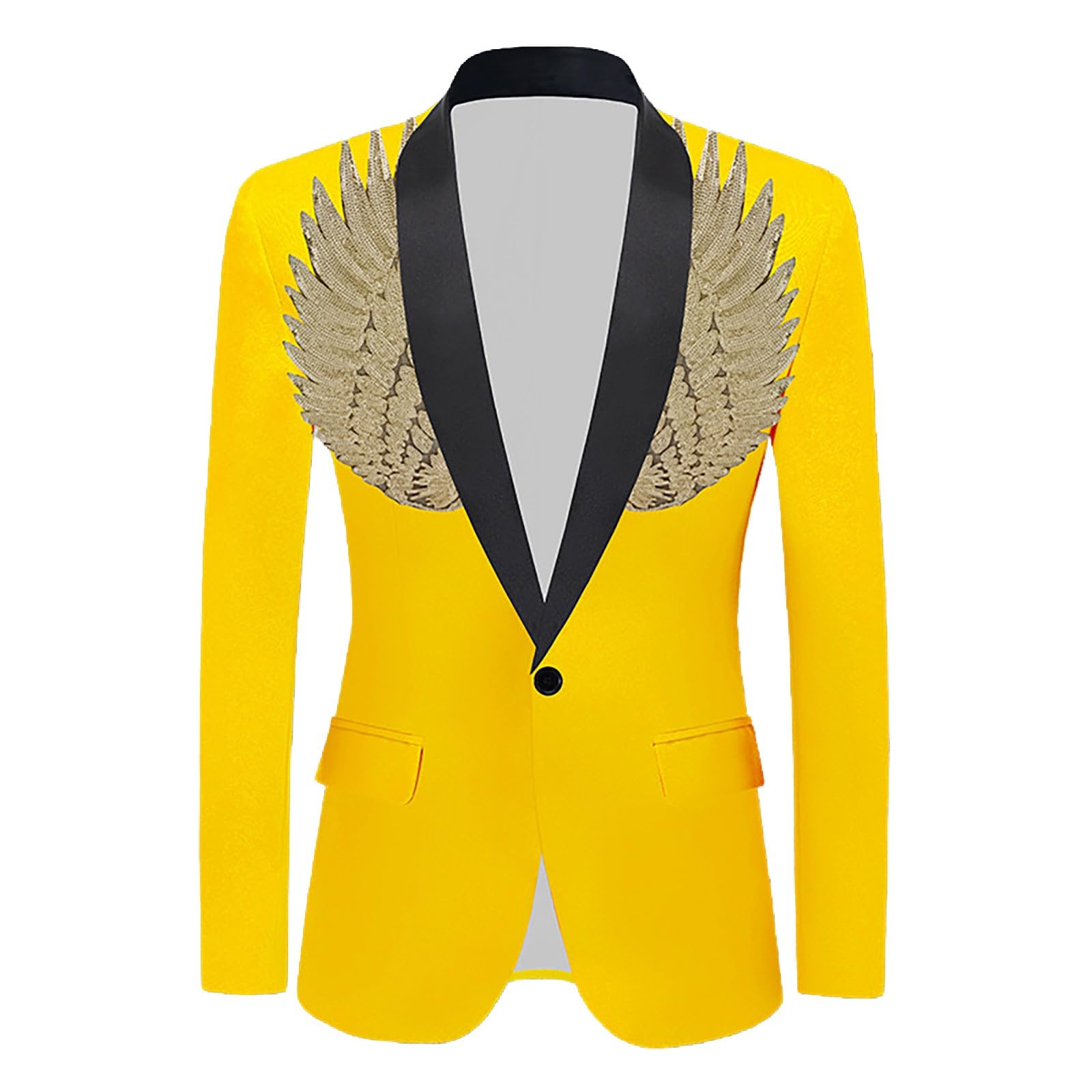 Generisch Giacca da uomo con paillette, con brillantini, per feste, balli di fine anno, blazer da uomo, casual, sportivo, per matrimonio, business, abito da uomo