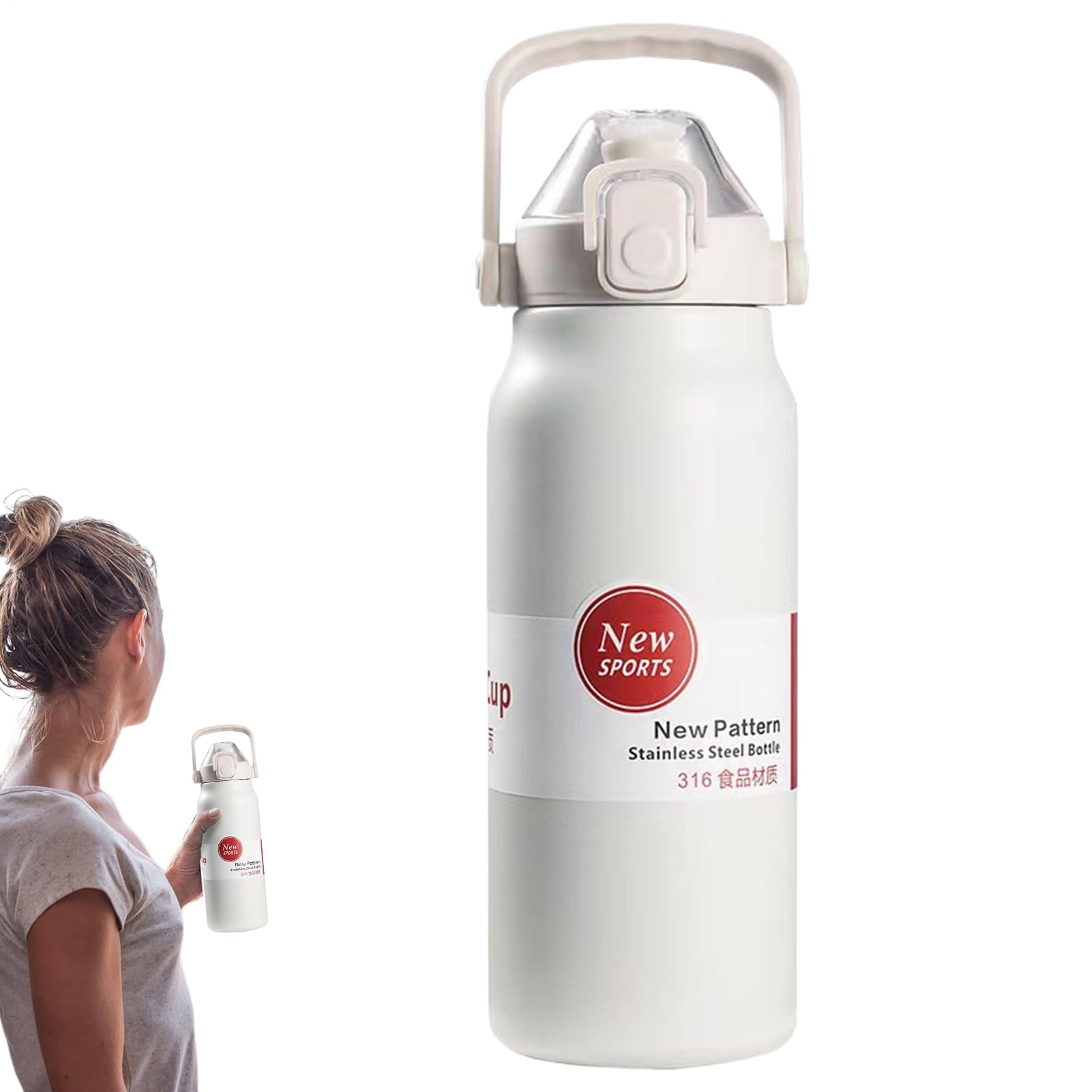 Bouteille d'eau de sport isotherme en acier inoxydable de qualité supérieure 1300 ml