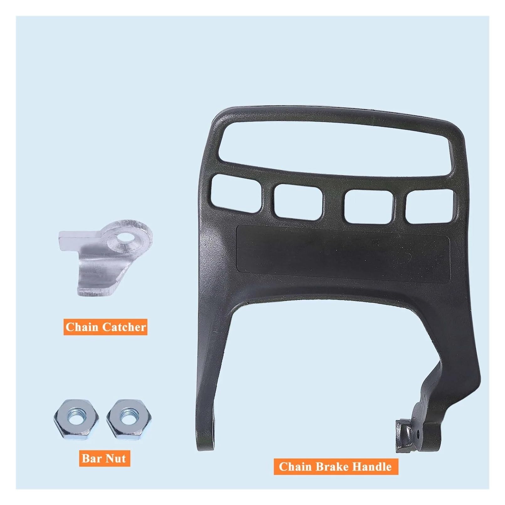 Kit de Receptor de Mango de Freno de Cadena Compatible con Stihl MS271 MS291 MS271C MS291C, Protector de Mano for Motosierra, Mango de Freno con Tuercas de Barra 1141 792 9101
