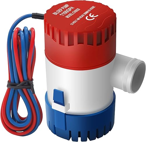 Miniatura 8 de Bomba de sentina para barco de 3700 GPH, bomba sumergible de 12 V con salida de manguera de 1-1/2 pulgadas, no automática para marina, barco, yate