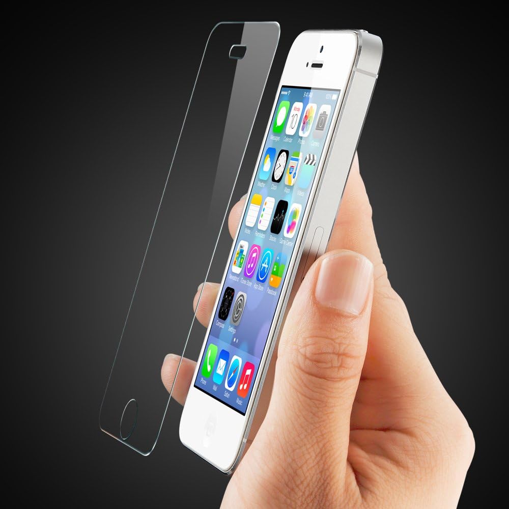 iPhone 5S Screen Protector, Spigen iPhone 5S / 5C / 5 Screen Protector Glass [GLAS.tR NANO SLIM] (0.23mm) Thin Lightweight Rounded Edge Tempered Glass Screen Protector Clear for iPhone 5S / 5 (SGP10512)