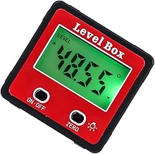 Gojiny Localizador digital de nível e ângulo, caixa de nível de inclinômetro digital de 2 teclas transferidor medidor de medidor de ângulo chanfrado