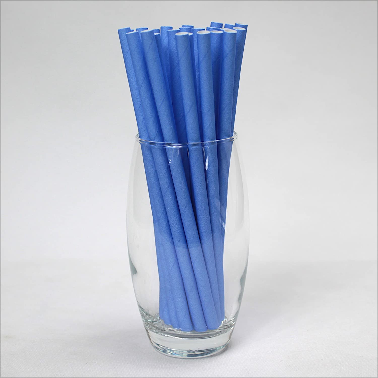 Blue Paper Straws (8mm x 200mm) - Pack Size 250 - FSC Certified/Food Safe/PFAS Free/Biodegradable/Eco-Friendly/Durable/Ideal for Milkshakes & Smoothies