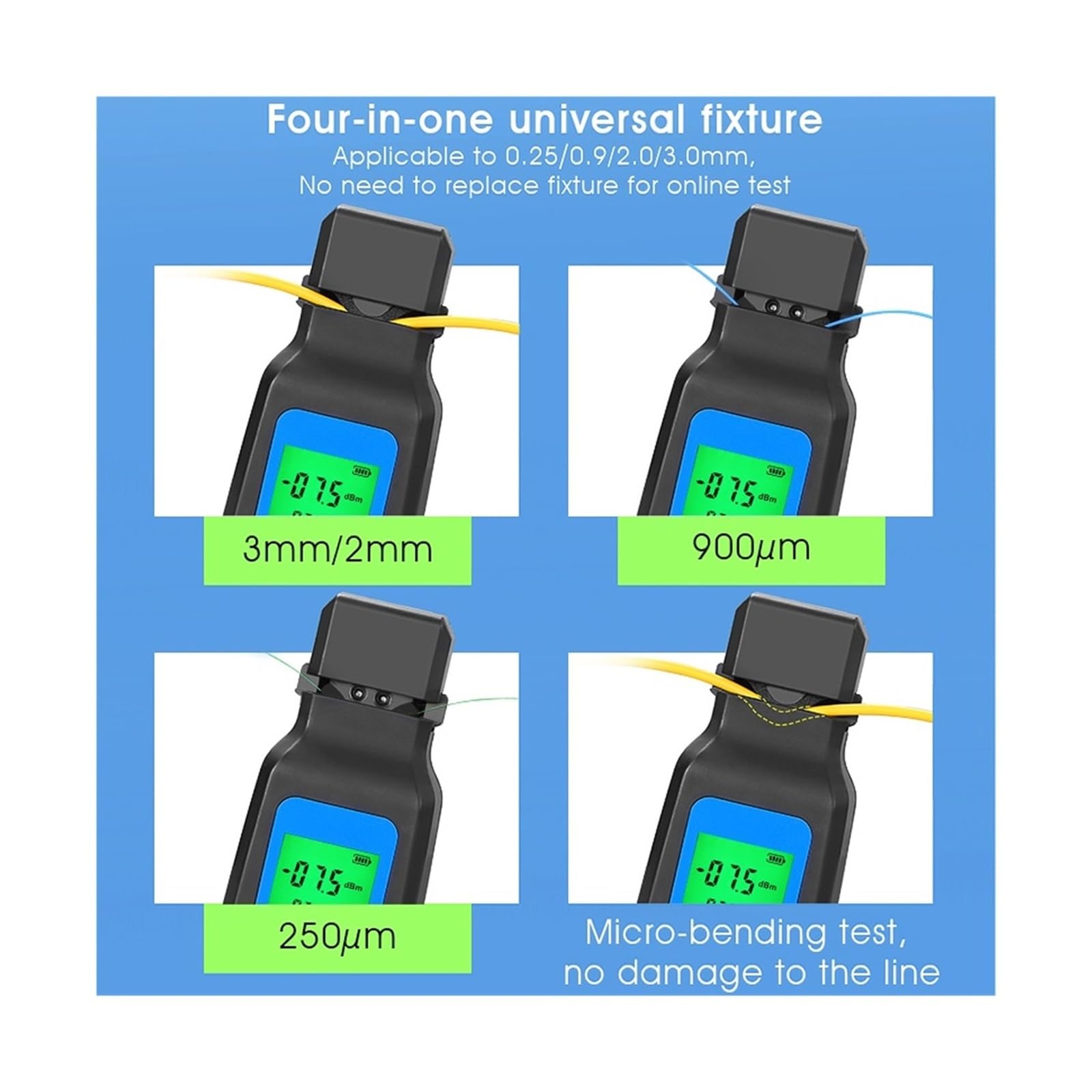 Probador de Fibra óptica Identificador De Fibra Óptica+VFL+luz LED con Localizador Visual Fallas Incorporado 10 MW | 40D