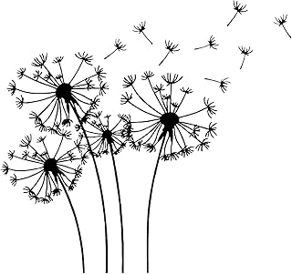 oupados Metall Wandkunst WanddekorationPusteblumen Wanddeko, Kreative Moderne Handgefertigte Wandskulpturen,Wandbehang Schild Für über Tür, Wohnzimmer, Büro, Innen- Und Außendekoration, Schwarz