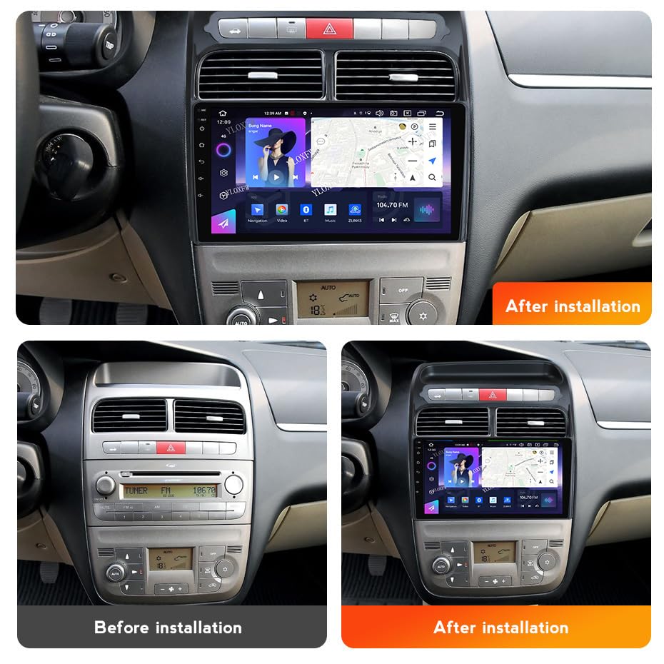 Autoradio 2 Din pour Grande Punto et Linea 2007-2012 Android 13 - 2