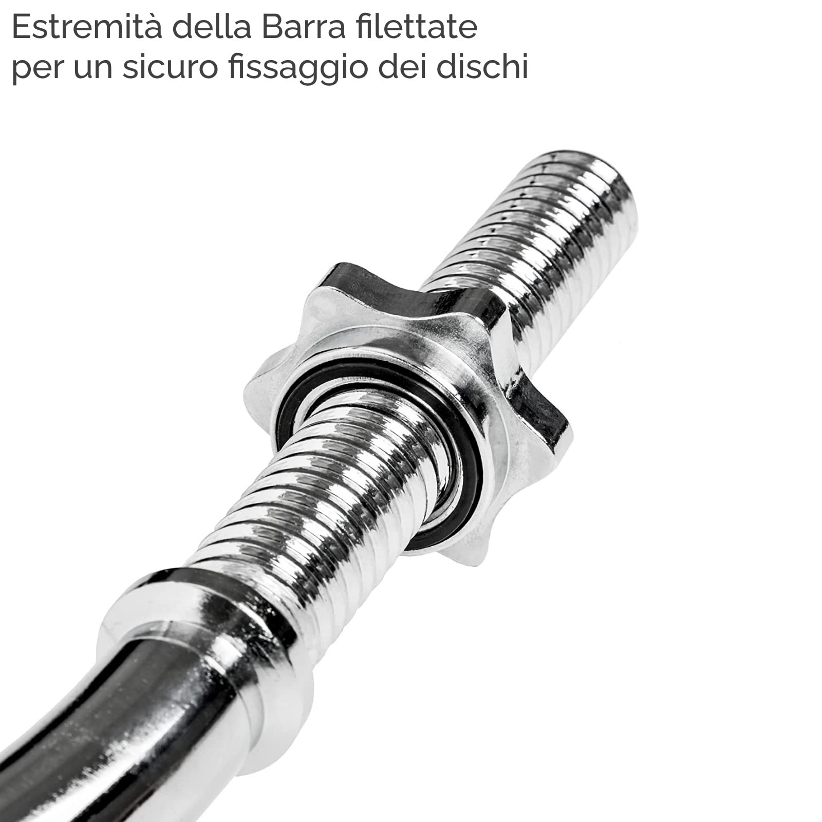 ECOVELO Bilanciere Curvo Sagomato 120CM Ø25MM Curl Bar Manubrio Barra per Allenamento Bicipiti e Tricipiti Palestra Fitness