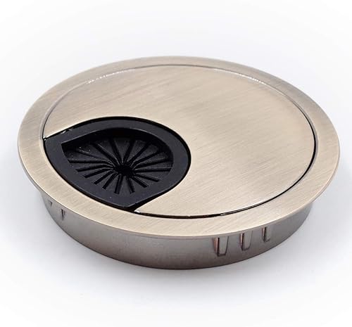 Miniatura 17 de Jetland Ojal de escritorio para organizador de cables, plata mate, se adapta a agujeros de 2 pulgadas, GMS53, paquete de 5 Plateado