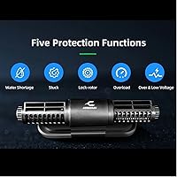 Vista 2 de CONQUERALL Bomba CHS-15 DC 24V 3500 ~ 13000L/H 15W Wave Maker ajustable para tanque de peces de 30-90 galones