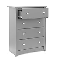 Vista 11 de Storkcraft Crescent Cajonera de 4 Cajones (Gris Guijarro) – Certificado GREENGUARD Gold, Cajonera Fácil de Combinar para Dormitorio de Niños