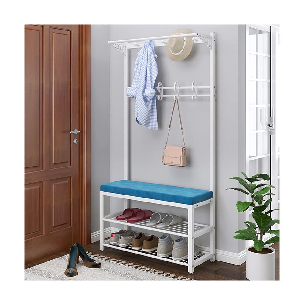 Garment Rail Exquisite Clothes Rail Rack Entryway Coat Rack Shoe Bench With Storage Bench Rustic Mudroom Bench With
