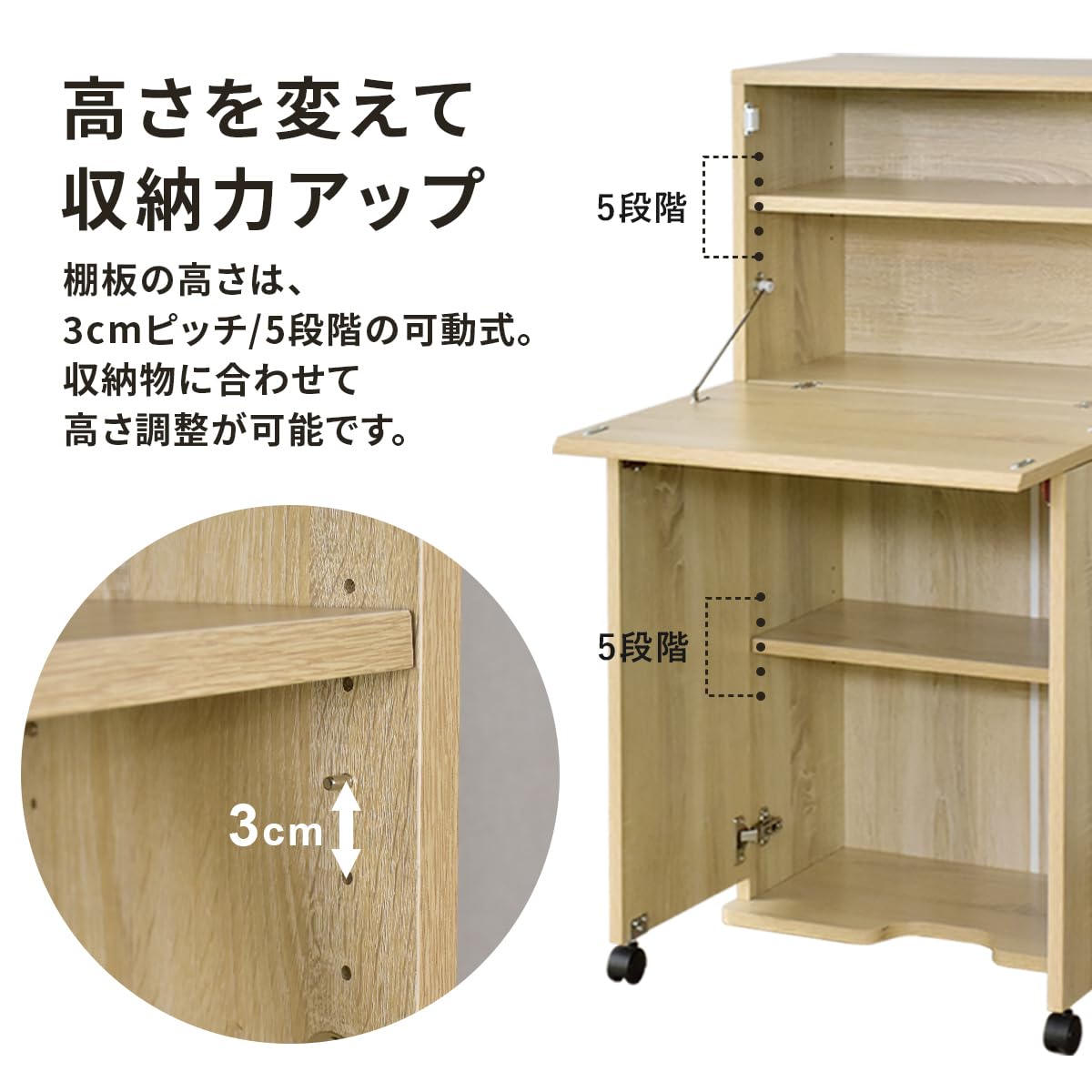Amazon | Bizdoris パソコンデスク キャビネット 壁面収納 隠せる