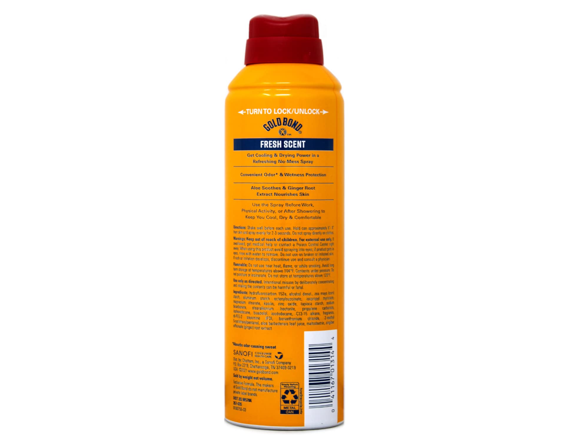 Gold Bond No Mess Powder Spray, Fresh Scent With Aloe 7 oz Pack of 7 Talc-Free