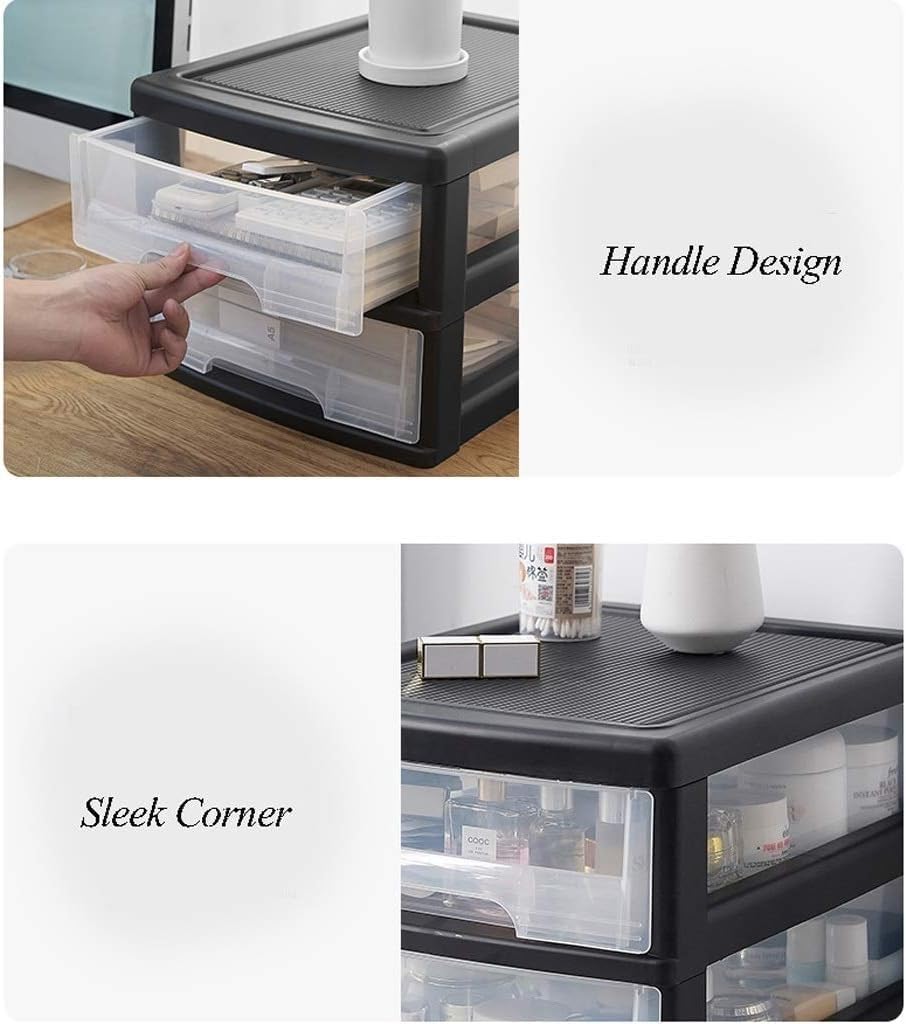 Storage Bins Cabinet Desk, Rack Folder Desktop Drawer Plastic Finishing Box Multi-Layer Kitchen/Living Room/Bedroom(2 layers)