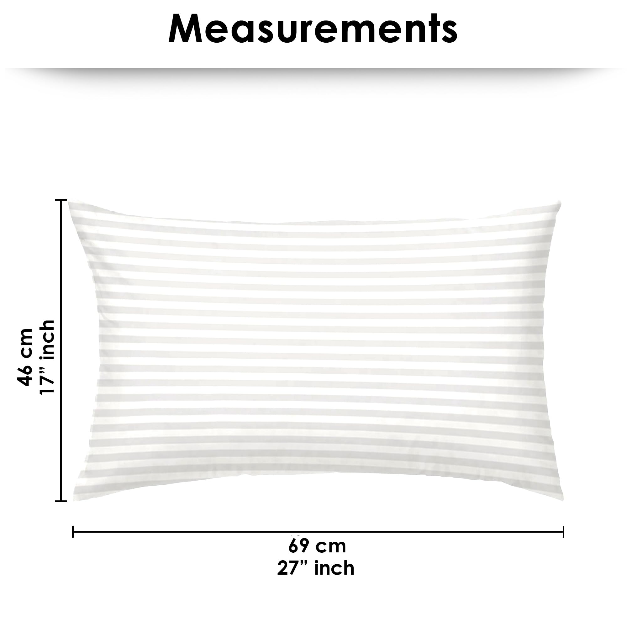 Story@Home White Pillow Set - Satin Stripes Comfort -4