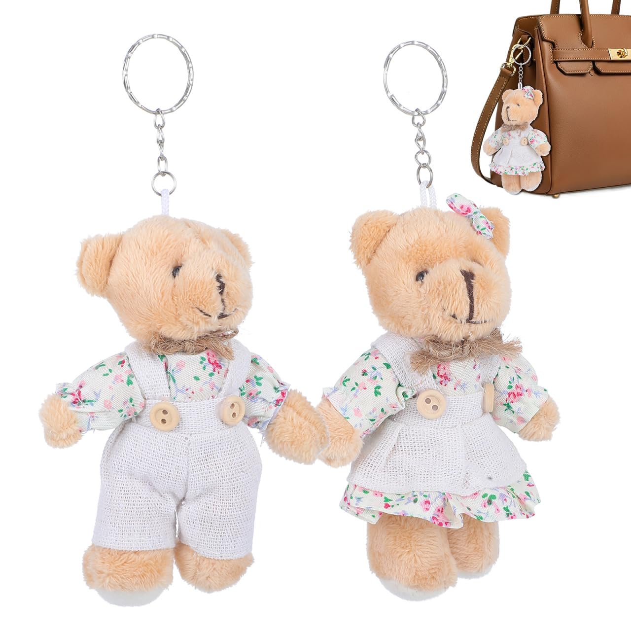 Amazon.co.jp: [GATHINESS] くま ぬいぐるみ キーホルダー ペア 2個