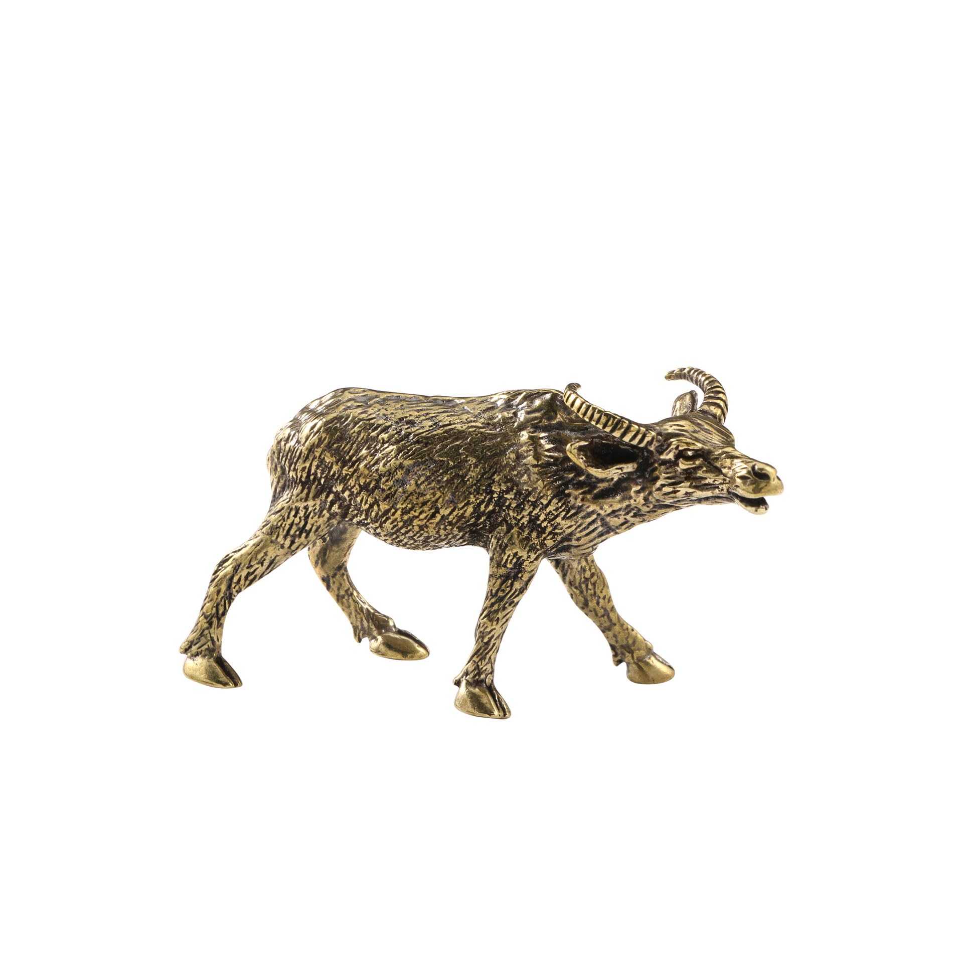 NGDFGR Brass Zodiac Cattle Miniature Figurines,Bronze Animal Buffalo Statue Sculpture Crafts Collection Desktop Ornament Home Sand Table Bonsai Christmas Decor Accessories Study