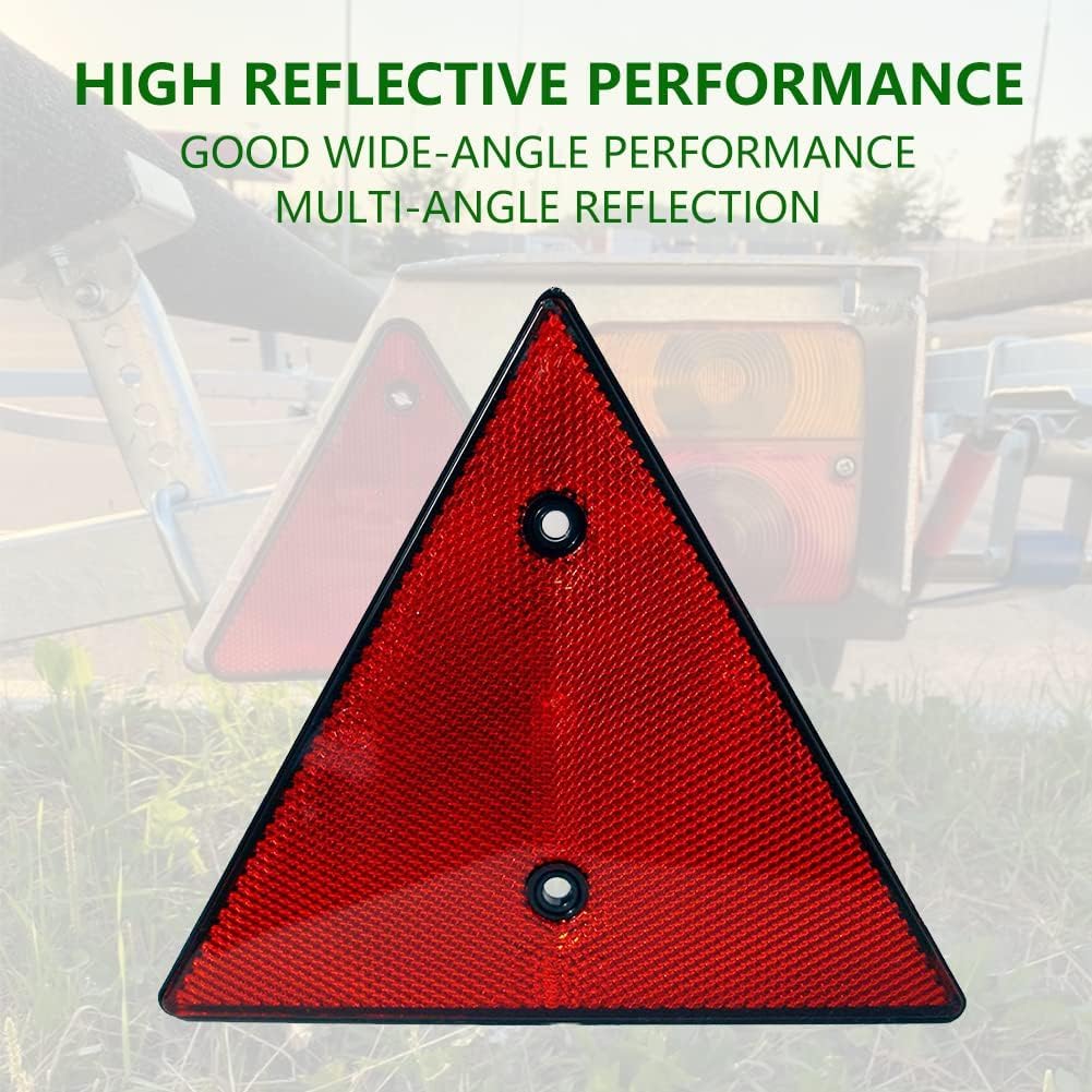 Catarifrangente Triangolare per Auto, Catadiottri Riflettente Omologato, Multiuso per Auto/Camion/Camper/Moto/Rimorchio, Colore Rosso