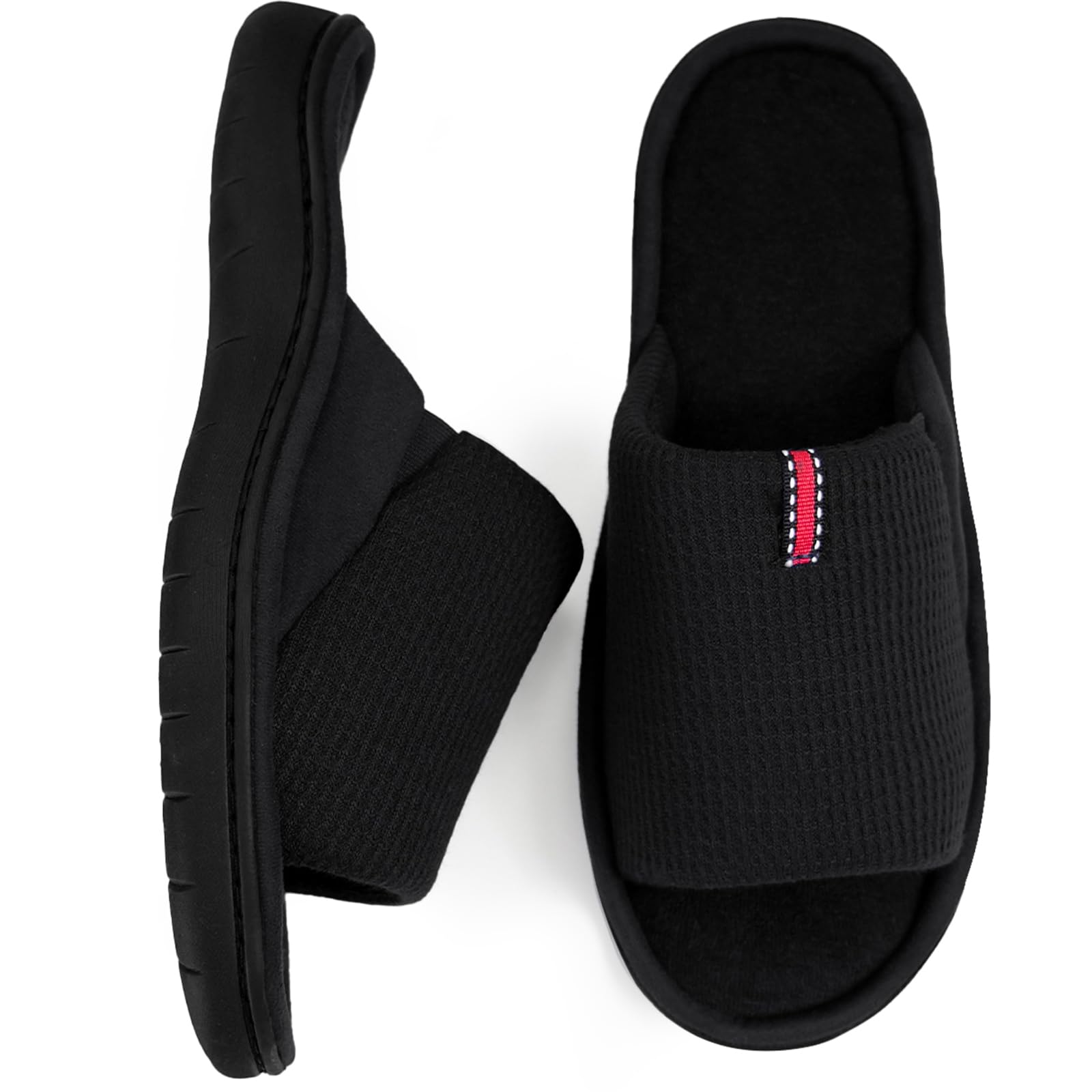 WALKFUN Lightweight House Slippers for Men Open Toe Soft Indoor Slip on Mens Slides Sandals with Memory Foam for Bedroom Patio£¬All Seasons