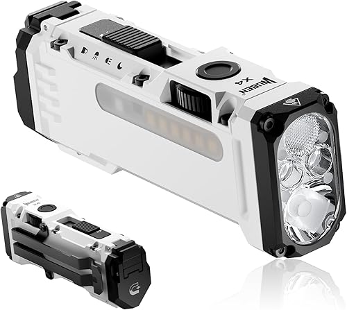 WUBEN X4 EDC - Linterna compacta con luz RGB, mini linterna de 1500 lúmenes con interruptor táctico y magnético, clip de bolsillo portátil IP68 USB