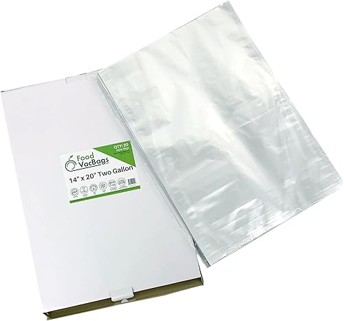 20 bolsas de almacenamiento de alimentos FoodVacBags Mylar de papel de aluminio de 2 galones de 14 x 20 pulgadas con absorbentes de oxígeno de 1000