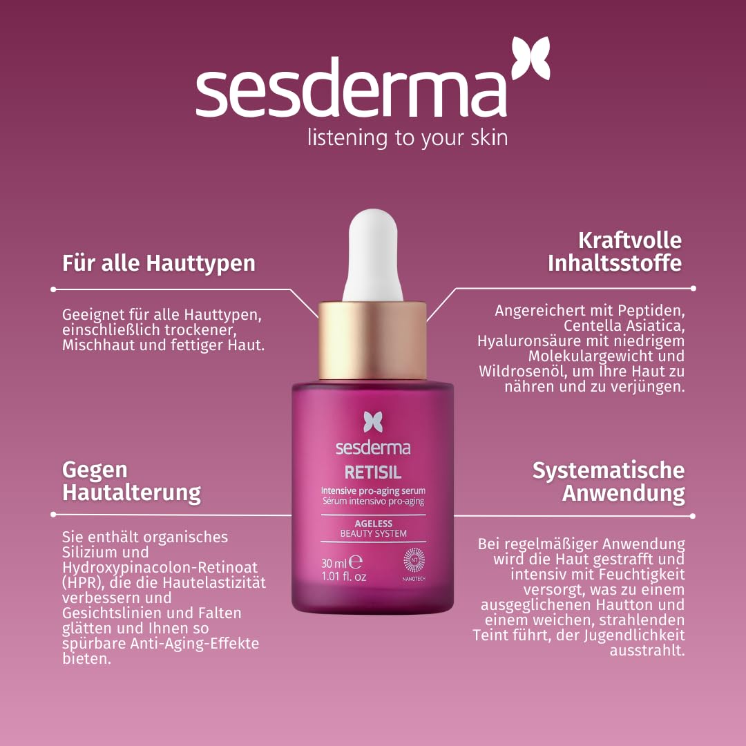 Sesderma Retisil Intensives Pro-Aging Serum 30 ml | Strafft und reduziert Falten, für reife Haut