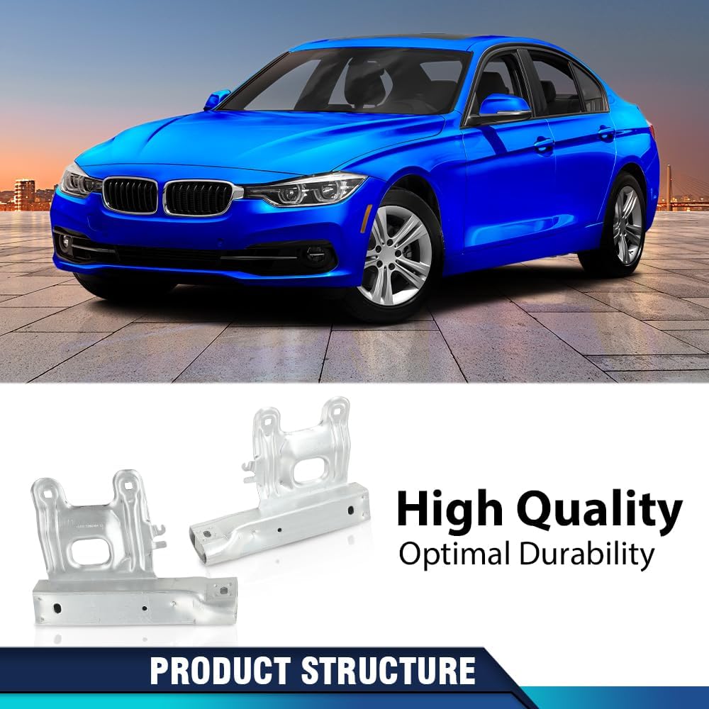 PIT66 Front Lower Bumper Brackets Left and Right Side Pair Silver Compatible with BMW 328i 2012-2016/ 330i 2017 / 335i 2012-2015/ 330e 340i 2016-2017/ 320i 2013-2017 Silver Bumper Brackets Carrier