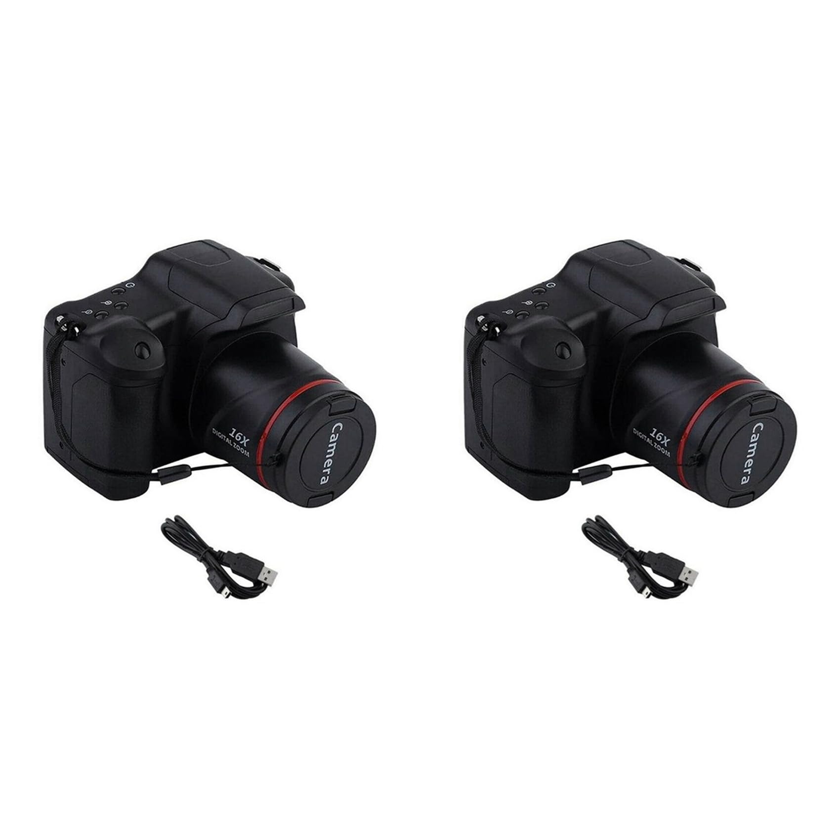 2X Aparat Cyfrowy Vlog Camera Photography 16-Krotny Zoom Cyfrowy 720P HD Lustrzanka Aparaty Fotograficzne z Funkcją Anti-Shake do Transmisji na Żywo